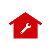 icône maison rouge